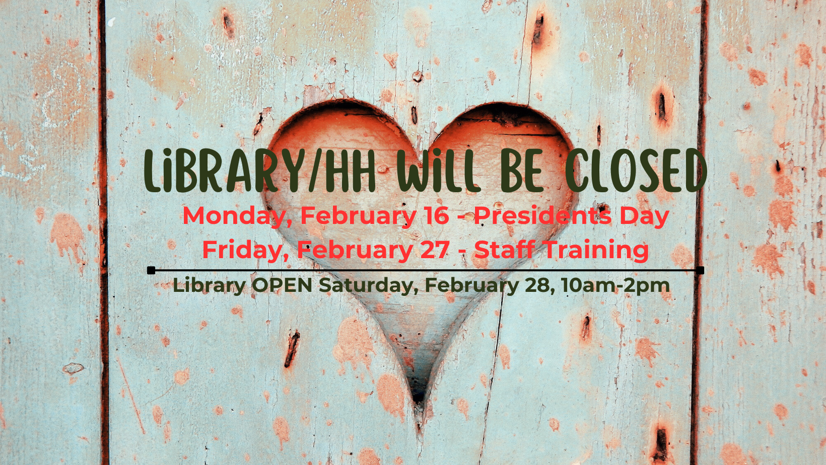 2026 Presidents Day Library Closed